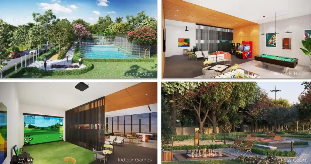 Provident Bayscape apartment amenities collage 2 by Provident Housing Limited located at kelambakkam, Chennai, Tamil Nadu