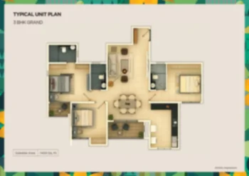 Provident Bayscape 3 bhk apartment Floor Plan